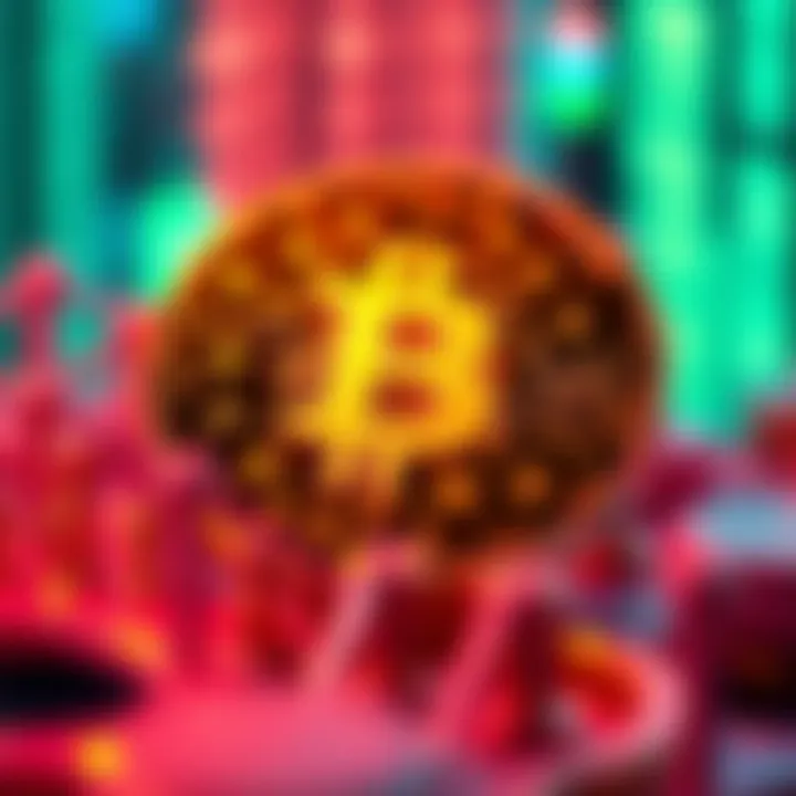 Graphic illustrating blockchain technology elements