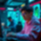 Blockchain and Gaming Synergy Conceptual representation of blockchain technology integrated with gaming