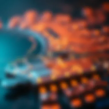 Visual representation of blockchain applications in distributed transactions