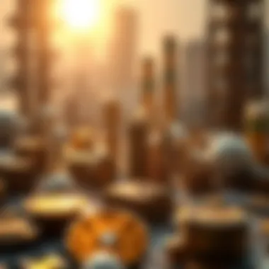 Illustration depicting the impact of blockchain on various industries