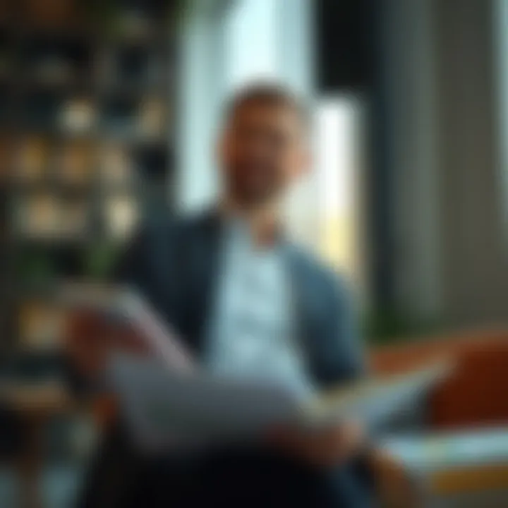 Illustration of a confident investor reviewing a portfolio