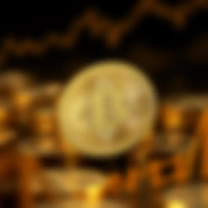 Cryptocurrency Values Fluctuation An abstract representation of cryptocurrency values fluctuating.