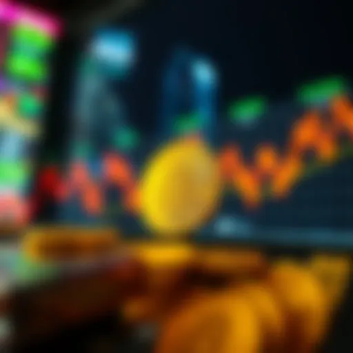 Conceptual representation of cryptocurrency market trends