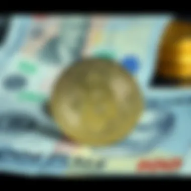 Cryptocurrency and Traditional Currency Conceptual representation of cryptocurrency effects on traditional currency