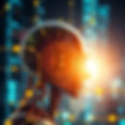 A visual representation of blockchain technology and artificial intelligence integration