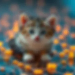 Visual representation of CryptoKitties on a blockchain network