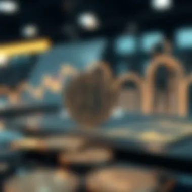 Futuristic Digital Currency Transactions A futuristic depiction of digital currency transactions.