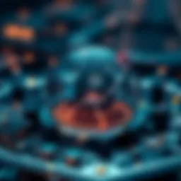 Conceptual representation of hash rate in blockchain