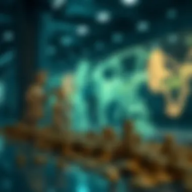 An artistic representation of the evolution of art investment strategies over time.