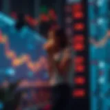 Illustration depicting blockchain technology and cryptocurrency market dynamics