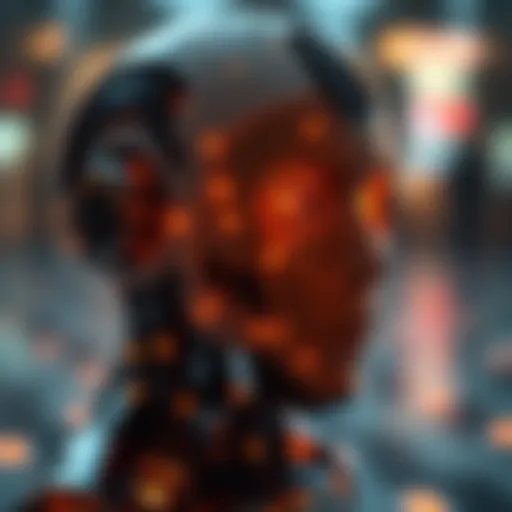 Conceptual representation of future artificial intelligence impacting blockchain technology