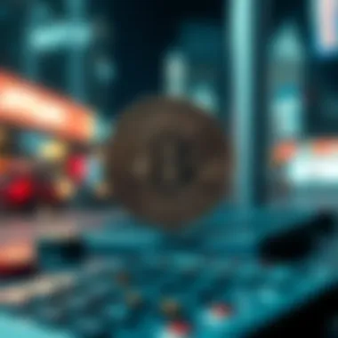 The Future of Digital Payments and Cryptocurrency A futuristic depiction of digital payment systems evolution with cryptocurrency's role.