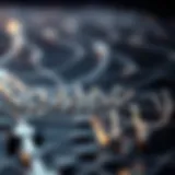 Conceptual representation of hard forks in blockchain technology