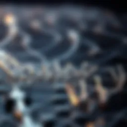 Conceptual representation of hard forks in blockchain technology