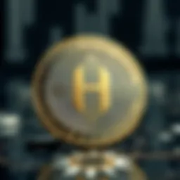 Visual representation of Hvh coin and blockchain technology