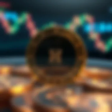 Futuristic vision of cryptocurrency market with Hvh coin