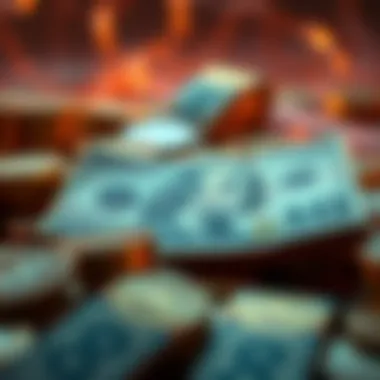 Hyperinflation and Currency Devaluation Visual representation of hyperinflation's impact on currency value