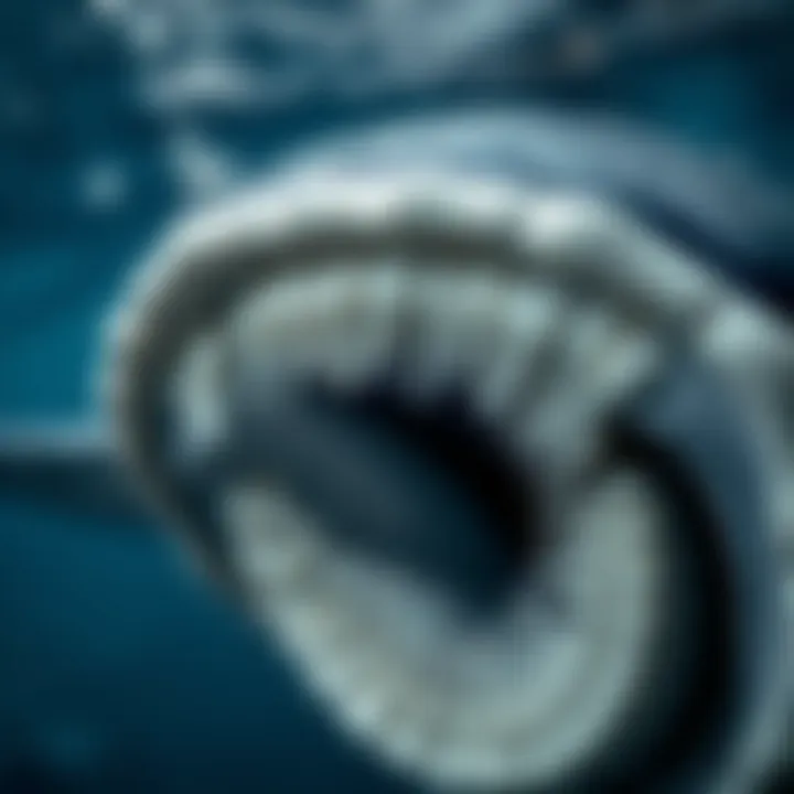 Unique Biology of Blue Whale A close-up view of the unique biology of a blue whale's baleen