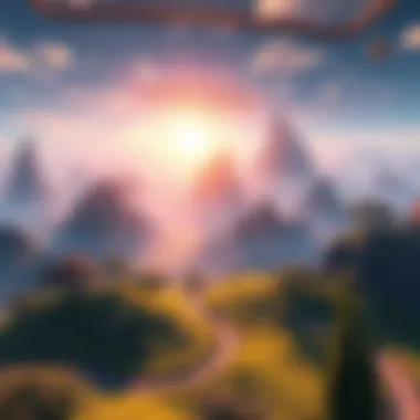 Immersive Metaverse Landscapes Conceptual illustration of a metaverse game environment with immersive landscapes