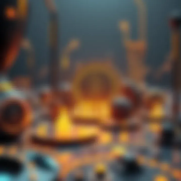 A futuristic representation of the cryptocurrency ecosystem