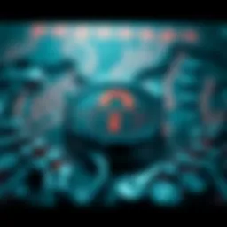 Conceptual illustration of ransomware encryption