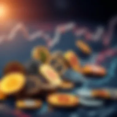 Graph showcasing various types of cryptocurrencies