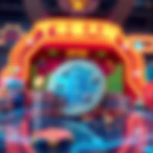 The Concept of Virtual Currency Games Illustration of virtual currency games concept