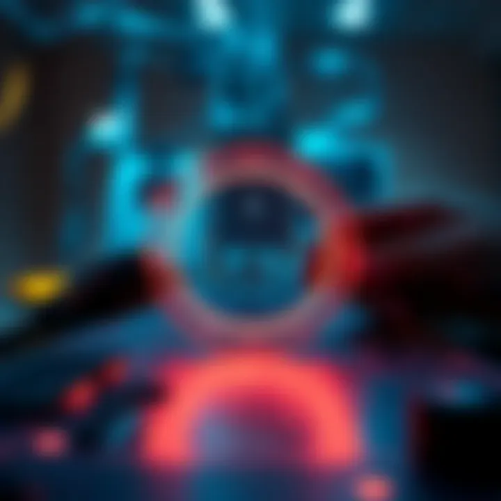 A conceptual image of blockchain technology and cryptography